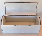 Ctw  Vintage Style White Metal Bread Box      New    