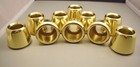 Set Of 10 Polished Brass 1 1 2  Smooth Candle Followers - Burners - Toppers