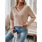 Women s Lace Open Back Top Long Sleeve V-neck Dressy Casual Shirt