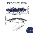 Blue Flower Rhinestone Hair Clips Shimmeroo Sparkly Crystal Bridal Rhinestone   