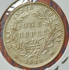  bb3 old  East India Company 1840 Victoria Silver Rupee Indian Head 11 6gm