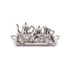 Dollhouse 1 12 Scale Pocket Miniature Silver Metal Tea Set Coffee Set Decoration