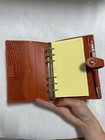 Filofax Osterley Personal Italian Calf Leather Rare Orange Color Excellent