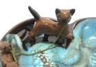 Vintage Mid Century Tilso Japan Cat Ashtray With Kittens And Chain  A  Condition