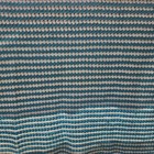 Handmade Crocheted Afghan Throw Blanket Turquoise White Striped 60  X 42 