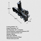 72  Skid Steer Hydraulic Snow Blower   direct Drive 2-stage Attachment For Loader