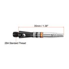 35mm Dart Shafts  Medium 2ba Aluminum Dart Stems - 3 Pack  black 