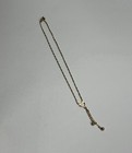 14k Yellow Gold Heart Lariat Y-drop Anklet Double Figaro Chain Beads 10  