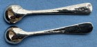 Set Of Two Sterling Silver Salt Spoons Floral Repousse Handles  9 3g