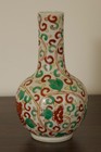 Rare Chinese Kangxi Mark Hand Painted Porcelain Vase On Cream Color Ground