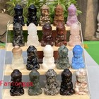 1pcs Blue Opalite Buddha Quartz Crystal Skull Carved Figurines Reiki  2 3 