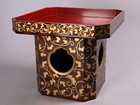 Japanese Lacquer Sanpo Stand 10inch Shrine Offerings Gold Arabesque Meiji Era