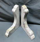 Pair Shabby White 10x13 Wood Chic Decorative Porch Brackets Vtg Corbels 1789-25b