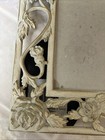 Vintage Cream   Gold Wrought Iron Rose Filigree Scrolls 5 x7 Metal Picture Frame