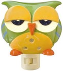 Sleepy Owl Nightlight Wall Lamp Kids Room Decor Whimsical Night Light
