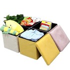 Folding Ottoman Storage Box Pouffe Seat Stool Foot Storage Unit Bench 8 Colour