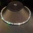 20ct Round Cut Lab-created Diamond Women Tennis Necklace 14k White Gold Plated