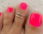 14k White Gold Plated Women s Wrap Adjustable Toe Ring Solid Metal 925 Silver