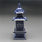 Old Collecting Antique Chinese Blue And White Porcelain Layered Tower Vases