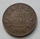 1936 Canada One Cent Coin