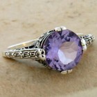 Genuine Amethyst Classic Art Deco Style 925 Sterling Silver Ring            551x