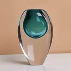 Crystal Vase  Modern Decorative Vase  Minimalist Floral Vase  Light Thin Blue