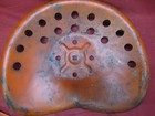 Vintage Metal Tractor Seat  17  X 14  Orange