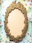 Vintage Brass Oval Picture Frame Victorian Art Nouveau Deco Style Boudoir