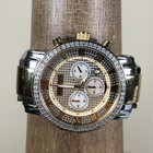 Akribos Xxiv Men Ak439tt Pave Dial Chronograph Two-tone Steel Quartz Watch 8 