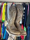 Vintage Western Cowboy Distressed Double-h Boots     Guidi Vibe     Brown     Size 40