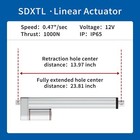 Stroke 9 84inch 220 Lbs 12v 0 47  sec Electric Linear Motor Actuator With Mou   