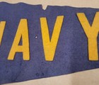 Vintage Wwii Era Navy Large 30  Felt Pennant - Us Military Blue   White -rare
