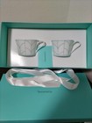 Tiffany   Co  Wheat Leaf Cup   Saucer Bone China Coffee Tea Pair Set White