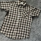 Vintage Sears Roebuck Shirt Men M Shadow Plaid Short Sleeve Perma Prest 70s