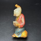 Chinese Antique Han Dynasty Hetian Ancient Jade Carved Statue Painted Jade Human