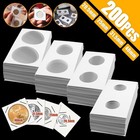 200 Pcs Coin Holders 2x2 Cardboard Mylar Flips 4 Sizes For Dime  Penny  Quarter