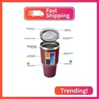 Bjpkpk 30 Oz Stainless Steel Insulated Tumbler With Lid And Straw  Reusable Ice 