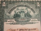 Brazilian 1907 Republica Estados Unidos Brazil Conto Reis Abnc Bond Loan Stock
