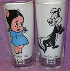     2 Htf 1973 Pepsi Warner Bros  15oz Lun  Petunia Pig   Pepe Le Pew Glasses  