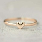 14k Solid Gold Heart Ring Minimalist Dainty Ring Band Heart Ring Christmas Gift 