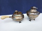 1920 s Georg Jensen Sterling Silver Magnolia Blossom Handle Creamer   Sugar Bowl