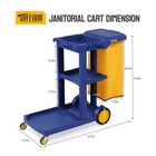 Commercial Traditional Cleaning 3-shelf Janitorial Cart  500 Lbs Capacity  Blue