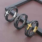 Men s Cross Faith Bracelet Braided Christian Religious Jesus Gift Wristband