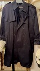 Vtg Charles Klein Trench Coat Mens 52 Reg Blk Belted  Lining Sherlock Holmes