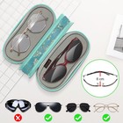 Double Eyeglasses Case Soft Portable Zipper Sunglasses Pouch With Carabiner Clip