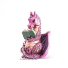 Pink Reading Dragon Go 17561 Miniature Fairy Garden
