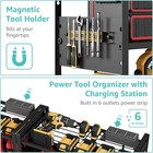 2 Pack Power Tool Organizer Wall Mount W  Charging Station For Garage Storage