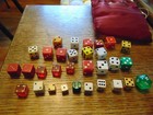 31 Vintage Mixed Dice Lot     Bakelite  Wood   Dice Collection