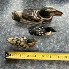 Hand Carved Wooden Duck Decoy Figurines Miniature Waterfowl Lot Of 3