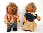 Steiff Mecki Hedgehog Doll Pair 7 Inch Germany Original Tag Button Vintage